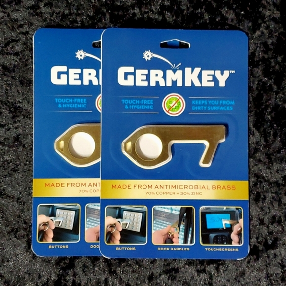 New 2 Germ Key Antimicrobial Brass two GermKeys - Picture 1 of 3